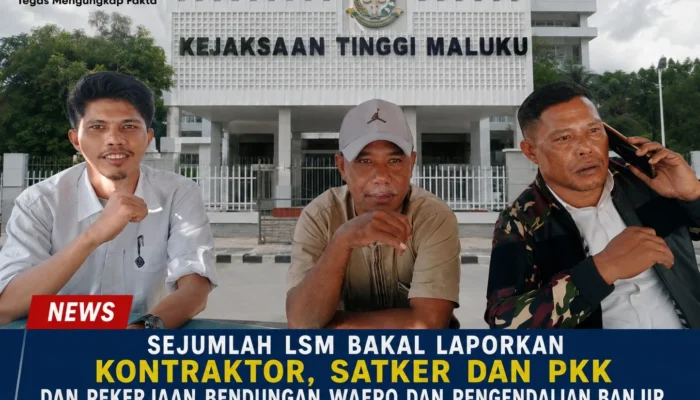 sejumlah LSM bakal laporkan satker bendungan waepo kontraktor dan PKK ke kejaksaan tinggi Maluku 