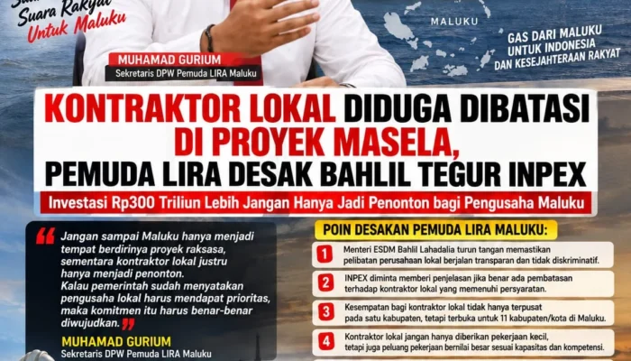 Kontraktor Lokal Diduga Dibatasi di Proyek Masela, Pemuda LIRA Desak Bahlil Tegur INPEX